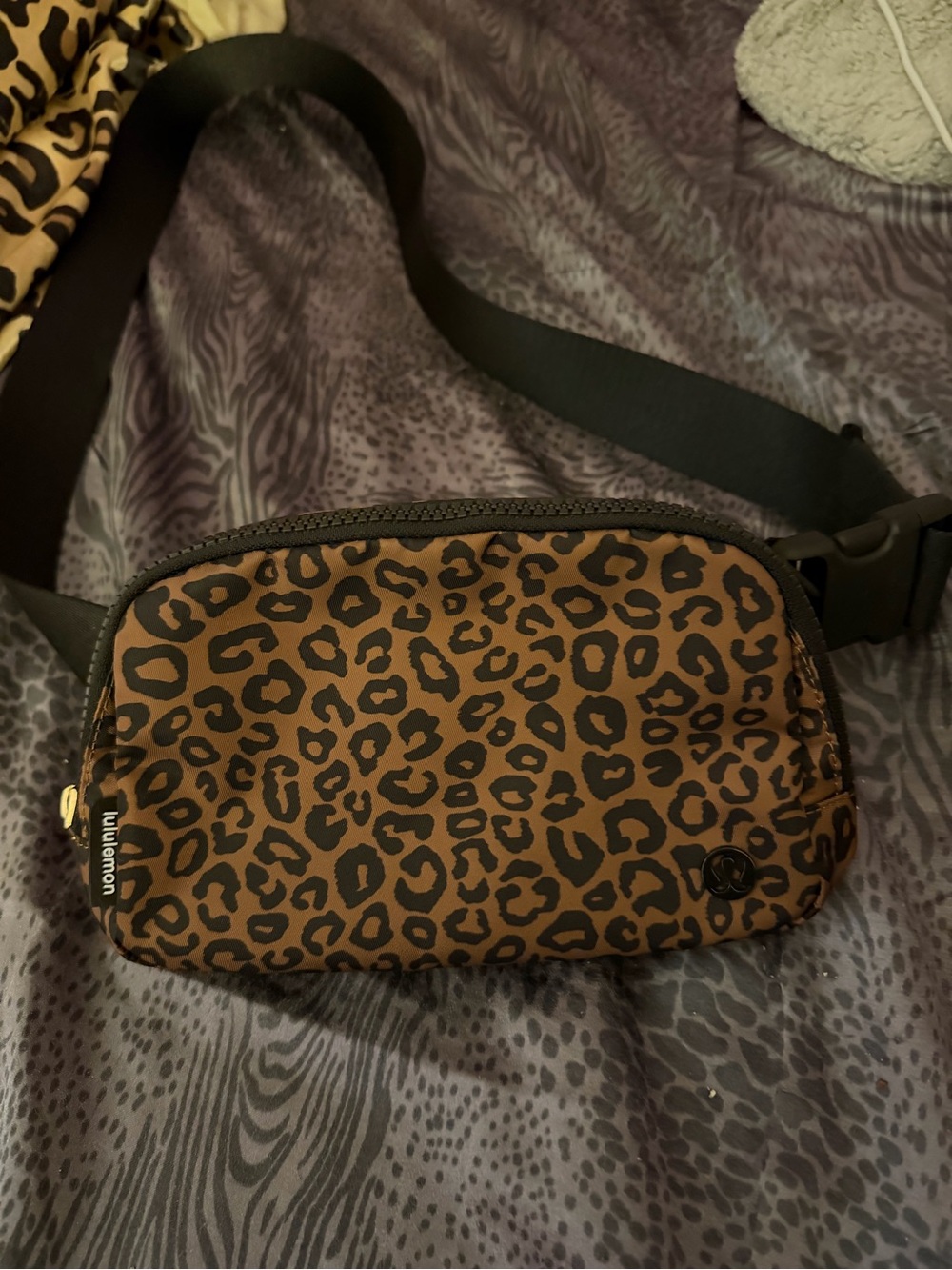 lululemon athletica Brown and Black Leopard Print Crossbody Bag